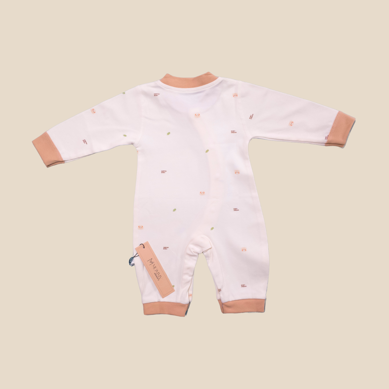 Beige & Brown Soft Cotton Baby Romper